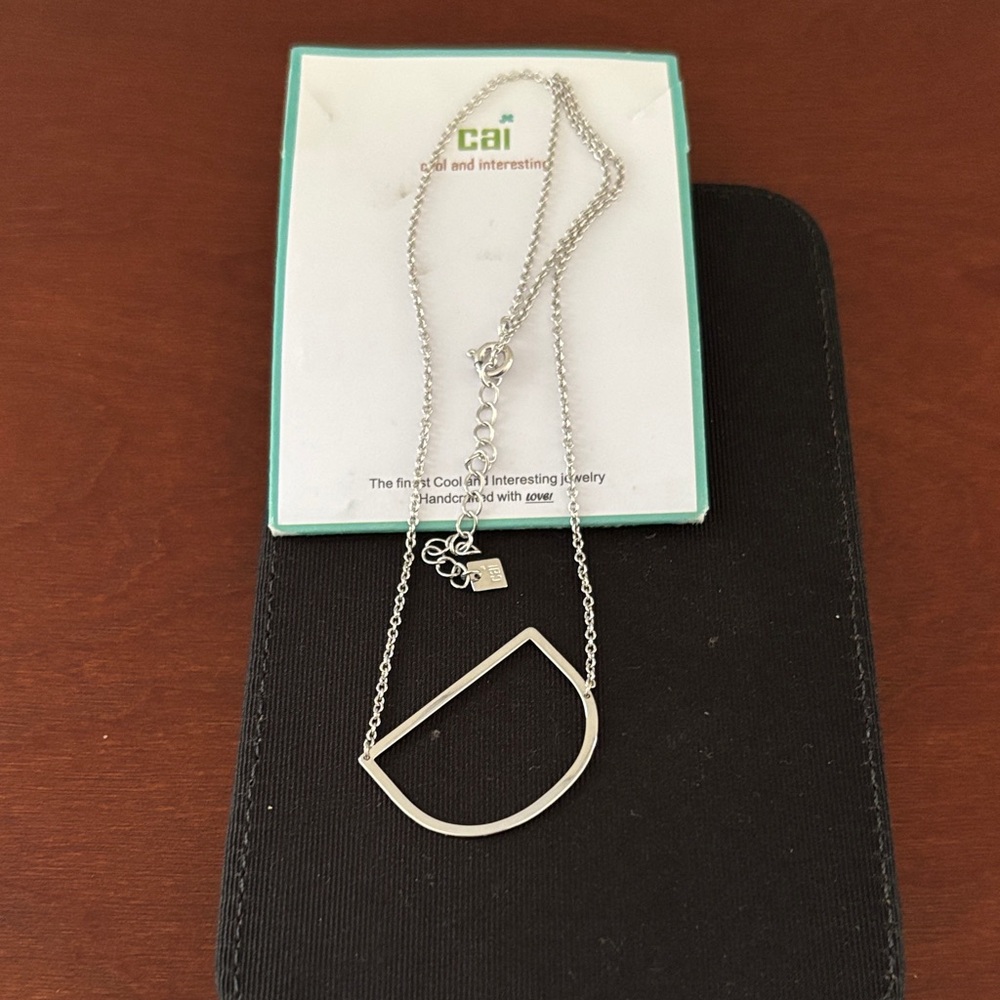 Cai Silver Necklace with Letter D Pendant